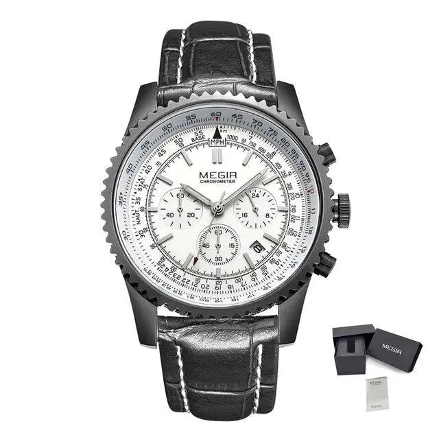 MEGIR Fashion Leather Strap Quartz Watches Waterproof Luminous Men Casual Sport Wristwatch Date Clock Chronograph Reloj Hombre 2009 by MEGIR WATCH GROUP