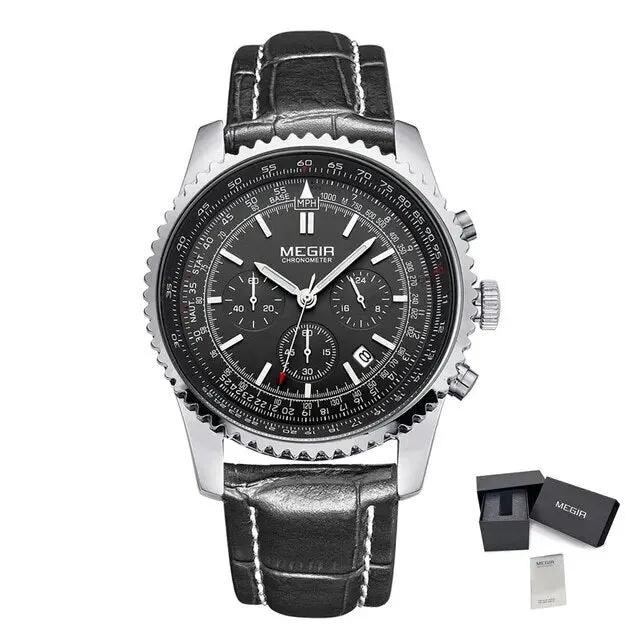 MEGIR Fashion Leather Strap Quartz Watches Waterproof Luminous Men Casual Sport Wristwatch Date Clock Chronograph Reloj Hombre 2009 by MEGIR WATCH GROUP