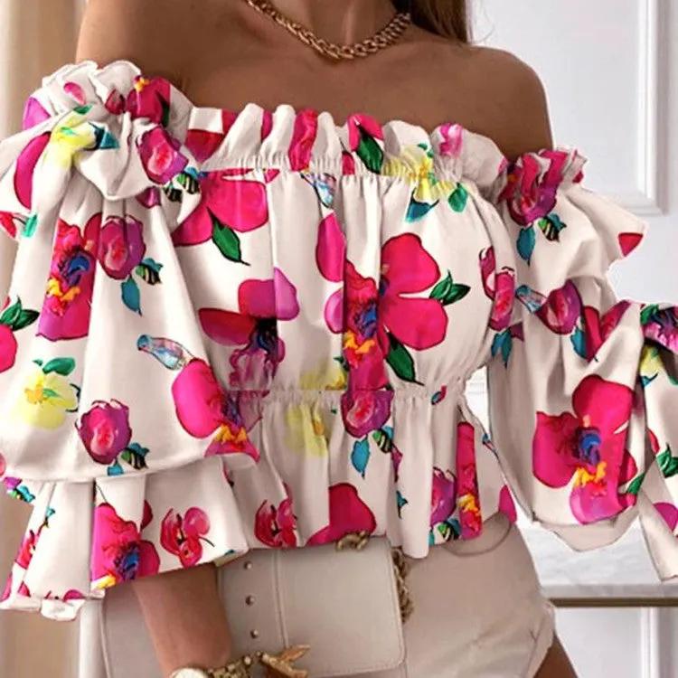 Shirts Women Long Sleeve Blouse Sexy by Anybestbuy Store