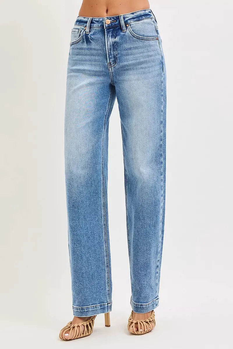 RISEN High Rise Wide Baggy Jeans by RISEN