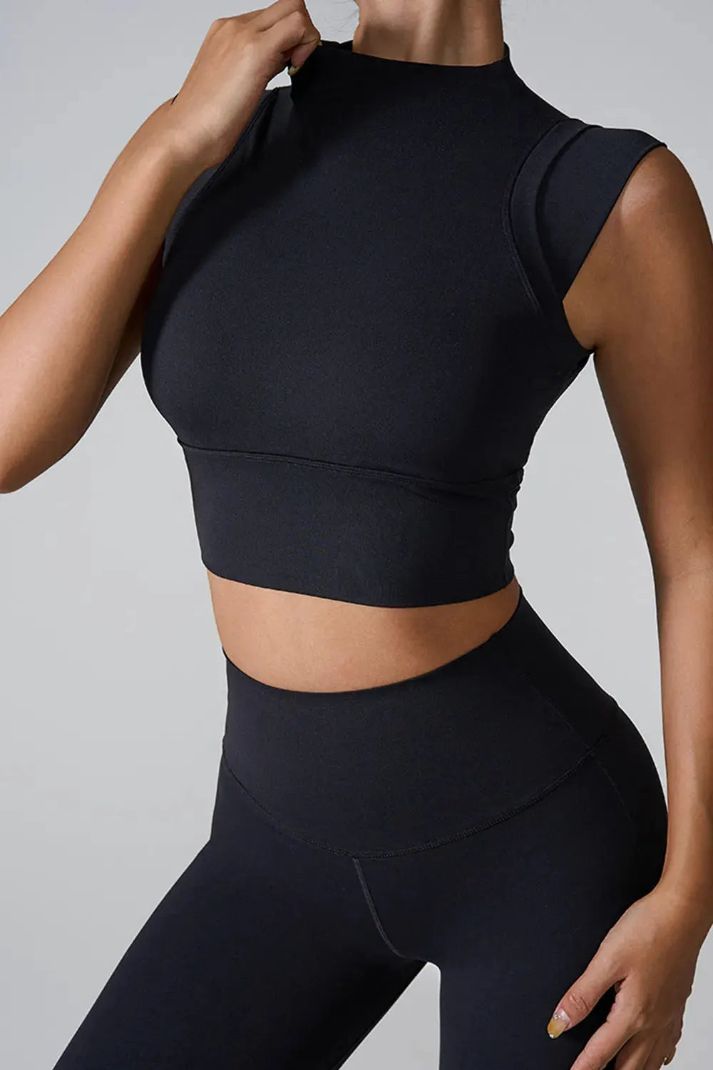 Mock Neck Active Tank by Partner Label