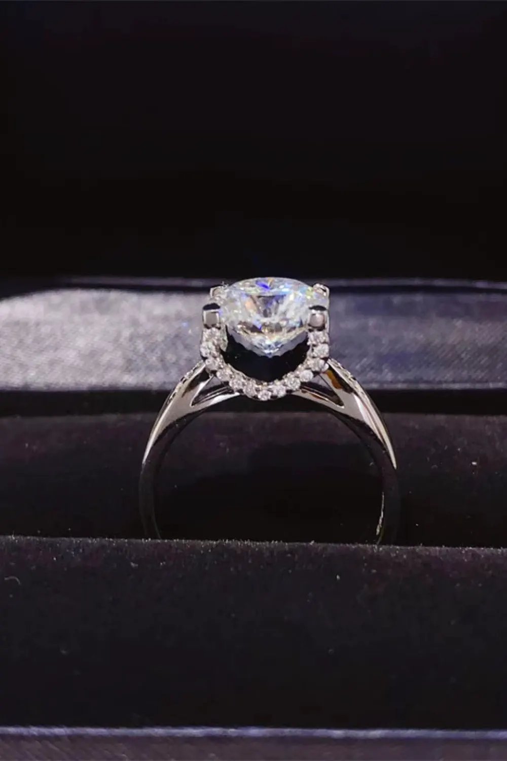 2 Carat Moissanite 925 Sterling Silver Ring by Partner Label