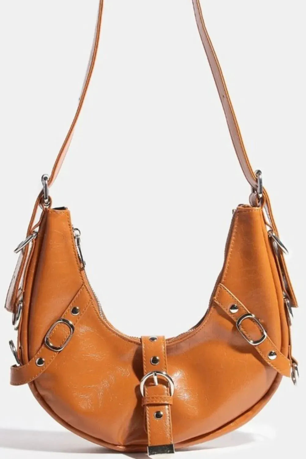 Fame Multi Belt Strap Accent Shoulder Bag by Fame