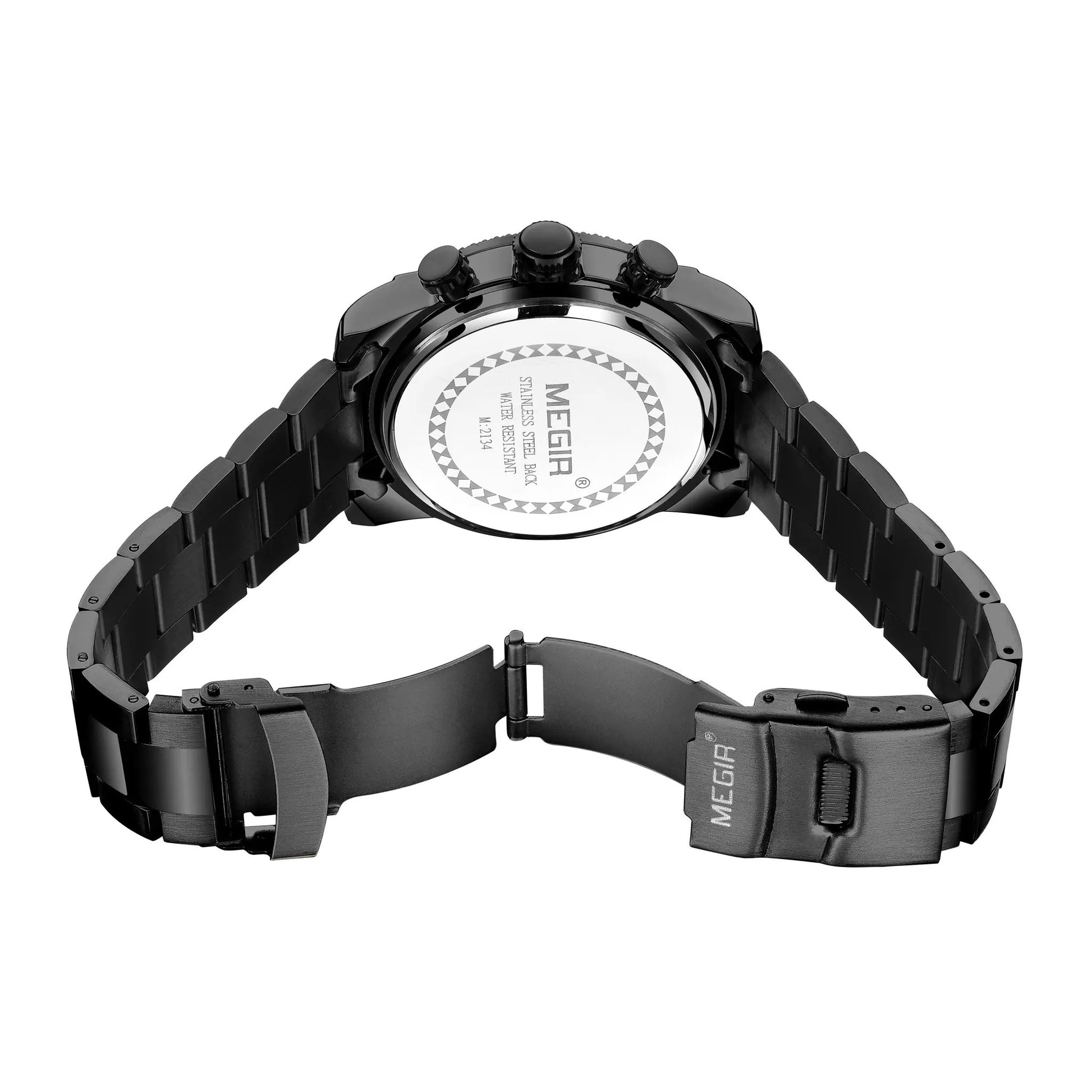 MEGIR Mens Watches Top Brand Luxury Business Wristwatch Waterproof Calendar Quartz Casual Clock Stainless Steel Man Chronograph 2134 by MEGIR WATCH GROUP
