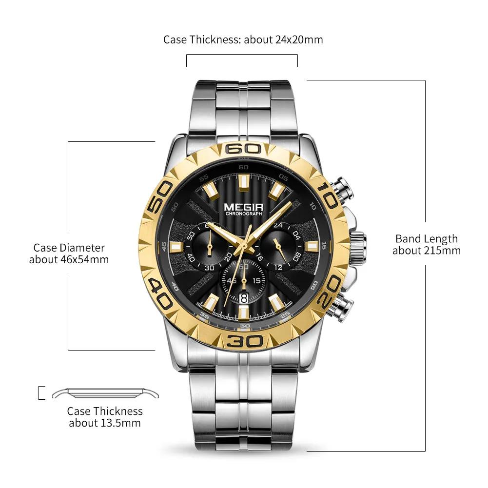 MEGIR Watches Business Mens Watches Top Brand Luxury Quartz Casual Wristwatch Date Clock Waterproof Wrist Watch Chronograph 2087 by MEGIR WATCH GROUP