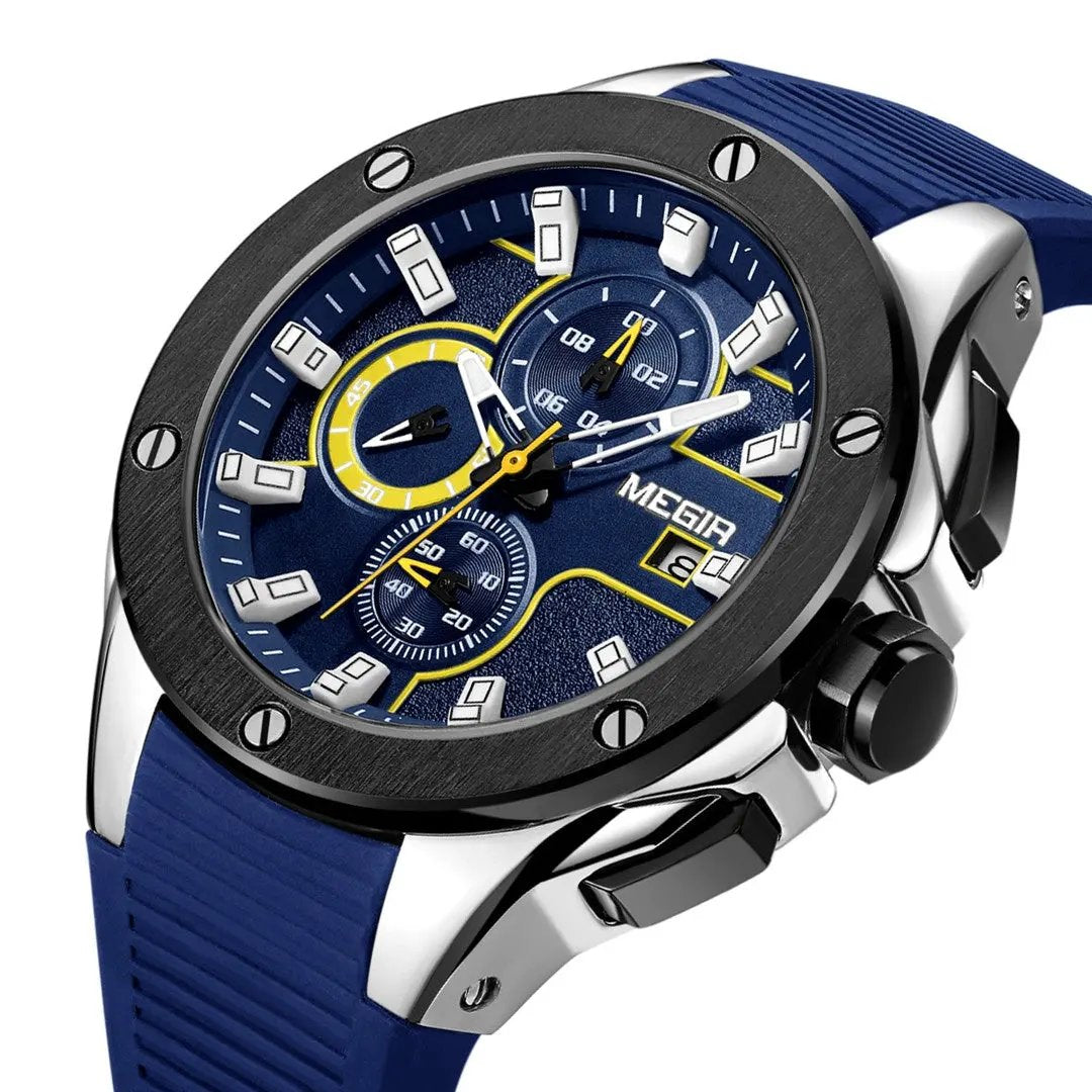 MEGIR Men Sport Military Watch Luxury Luminous Waterproof Chronograph Quartz Wristwatch Date Clock Relogio Masculino 2053 by MEGIR WATCH GROUP