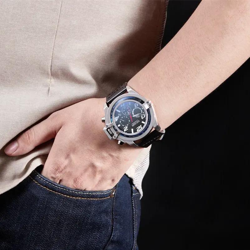 MEGIR Fashion Men Watches Leather Strap Sport Watch Chronograph Waterproof Quartz Wristwatch Clock Relogio Masculino 2052 by MEGIR WATCH GROUP