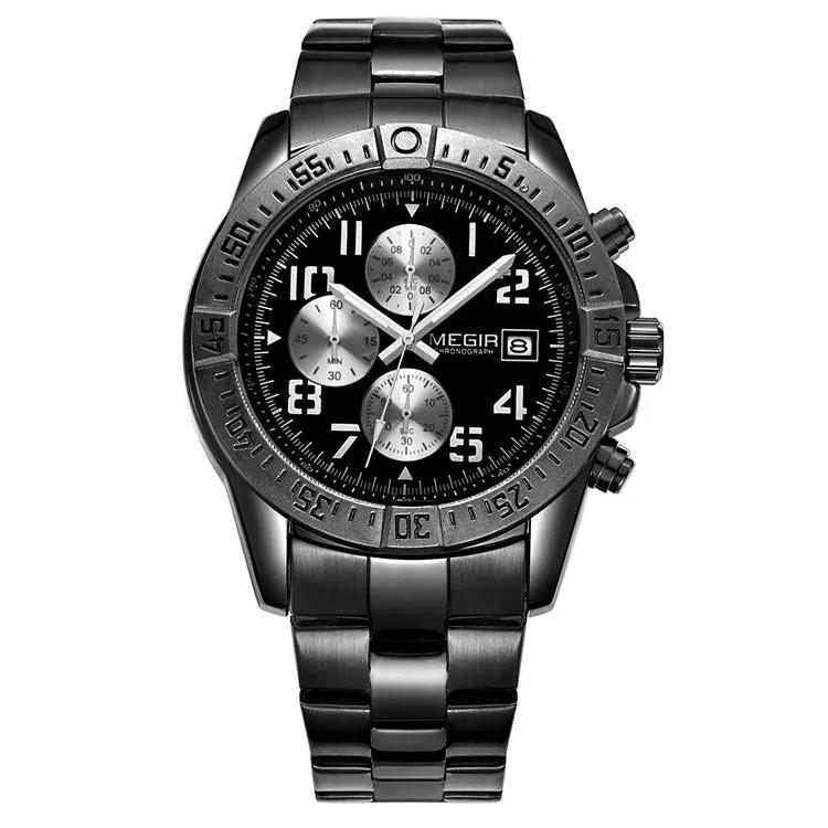 MEGIR Men's Business Quartz Watches Top Luxury Brand Casual Wristwatch Waterproof Date Clock Stainless Steel Man Chronograph 2030 by MEGIR WATCH GROUP