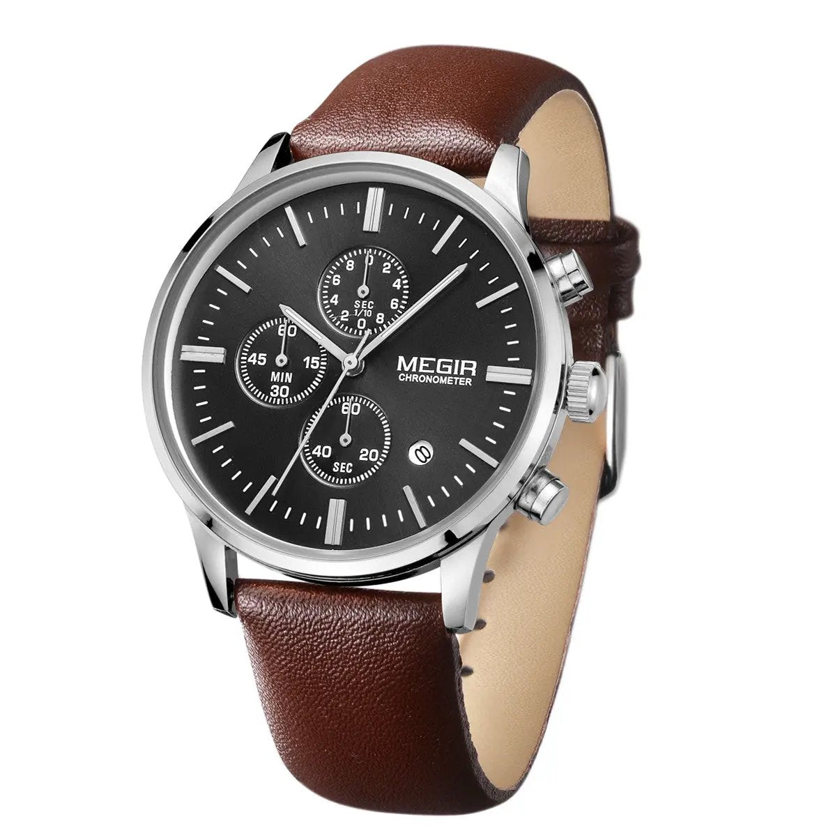 MEGIR Sport Watch for Men Luxury Waterproof Quartz Clock Leather Wristwatch Luminous Military Watches Calendar reloj hombre 2011 by MEGIR WATCH GROUP