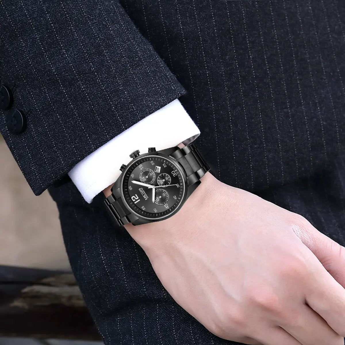 MEGIR Fashion Men Watches Stainless Steel Strap Business Wristwatch Waterproof Date Quartz Man Clock Relogio Masculino 2010 by MEGIR WATCH GROUP
