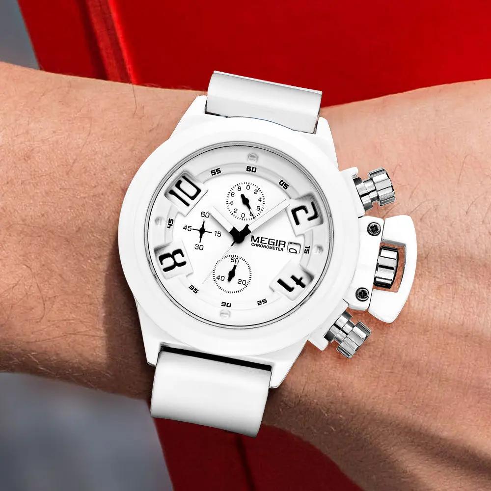MEGIR Men Watches Luxury Fashion Sport Military Chronograph Luminous Date Quartz Wristwatch Clock Big Dial Relogio Masculino 2002 by MEGIR WATCH GROUP