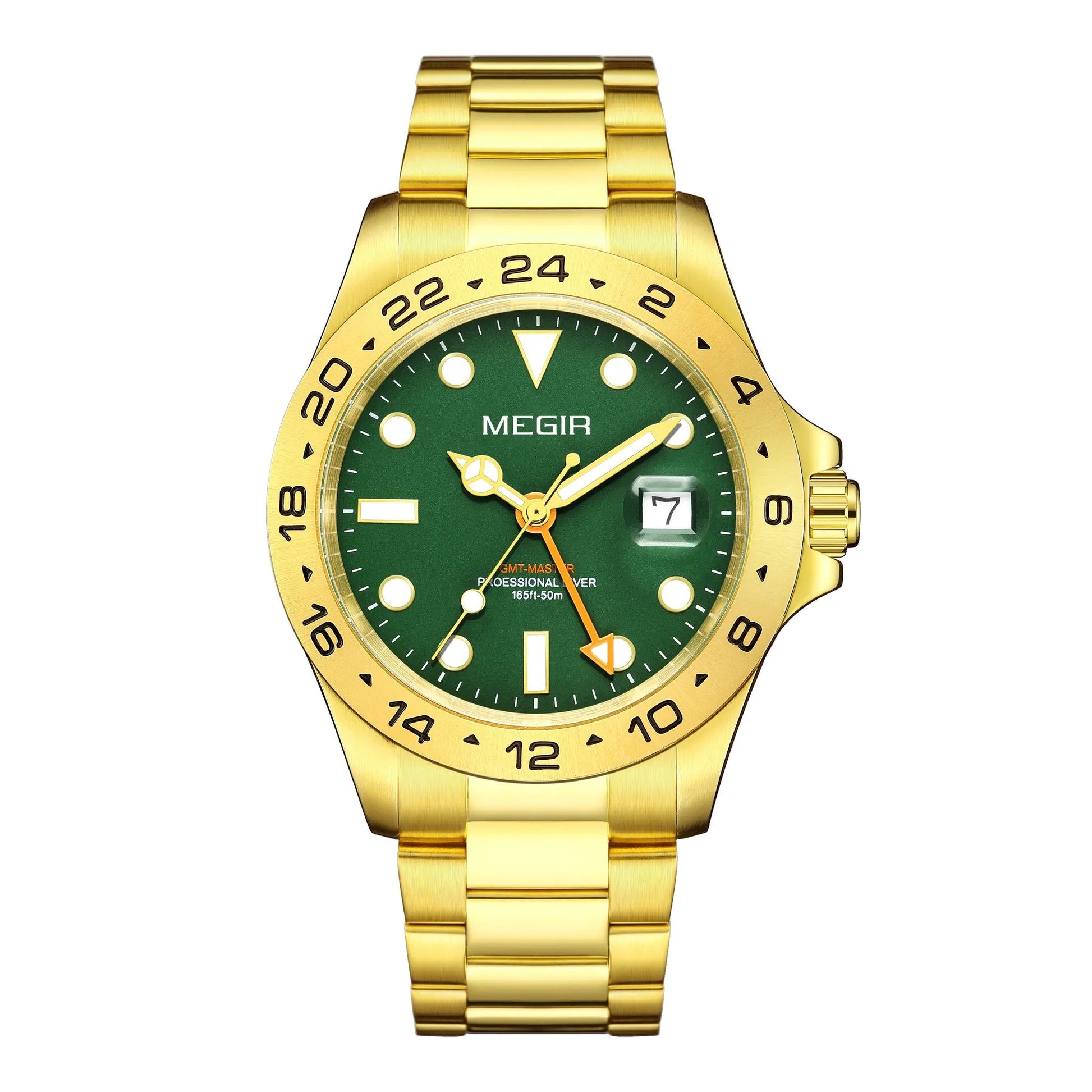 MEGIR Original Luxury Men Analogue Quartz Watch Luminous 5ATM Waterproof Business WristWatch Stainless Steel Clock Montre Homme 8404 by MEGIR WATCH GROUP
