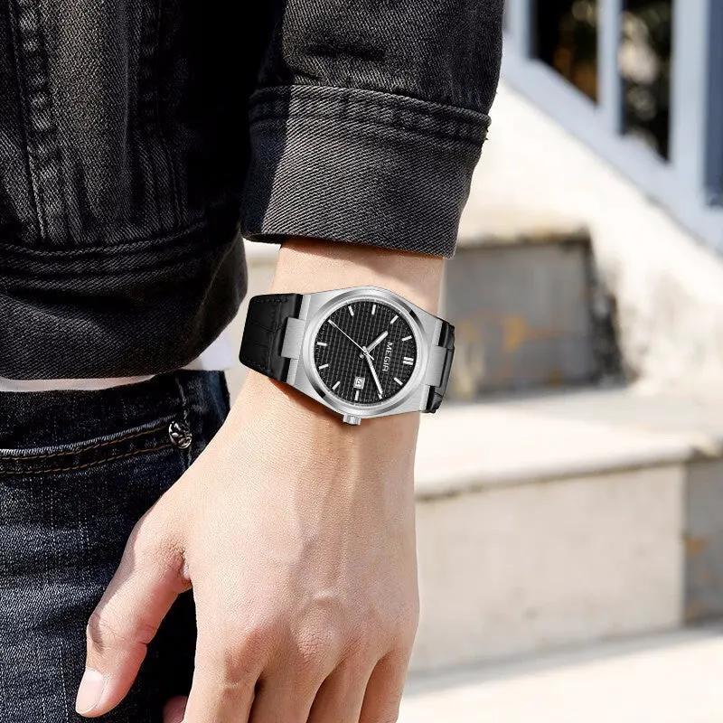 MEGIR Watches for Men Fashion Business Men's Wrist Watch Waterproof Leather Quartz Sport Wristwatch Date Clock Reloj Hombre 8406 by MEGIR WATCH GROUP