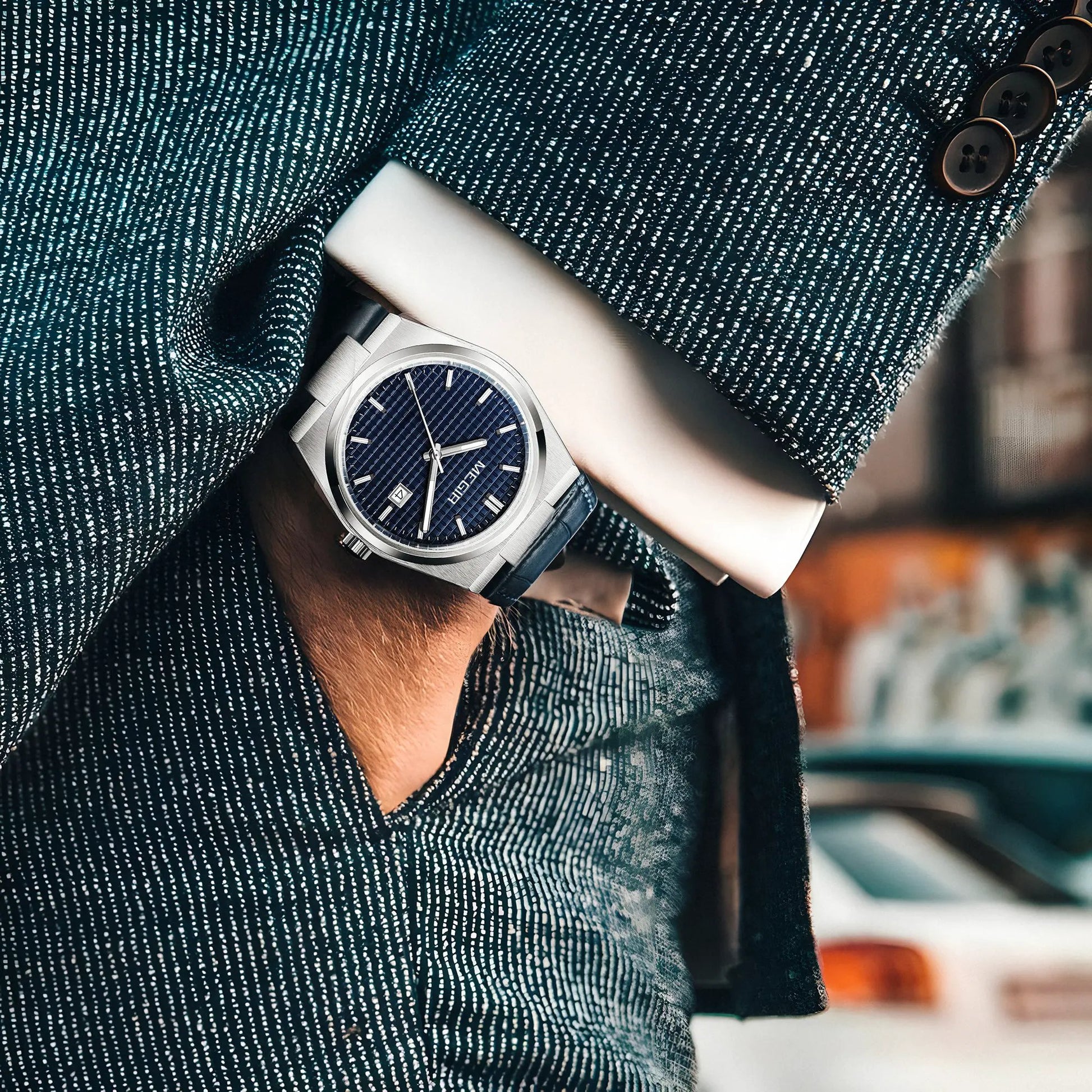 MEGIR Watches for Men Fashion Business Men's Wrist Watch Waterproof Leather Quartz Sport Wristwatch Date Clock Reloj Hombre 8406 by MEGIR WATCH GROUP