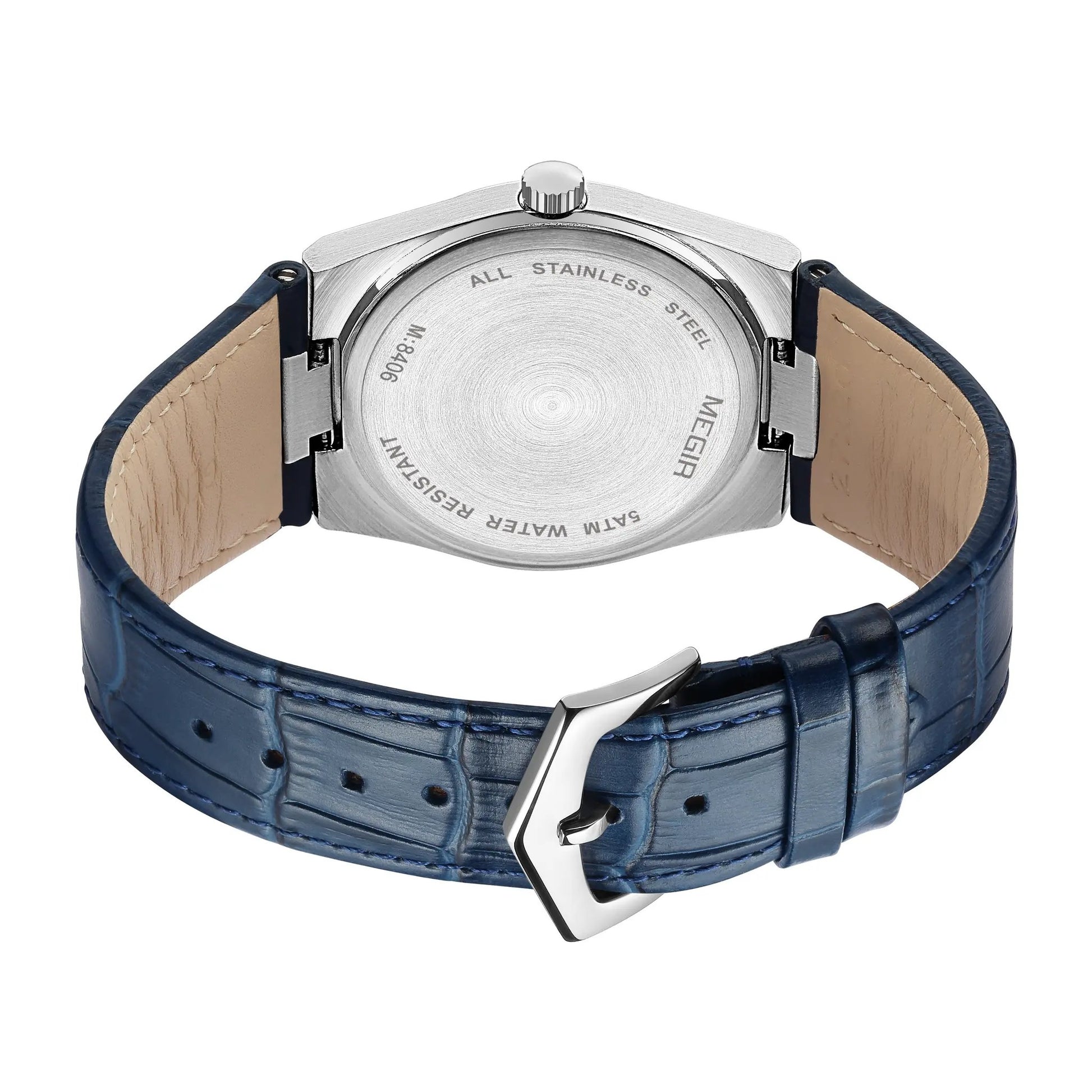 MEGIR Watches for Men Fashion Business Men's Wrist Watch Waterproof Leather Quartz Sport Wristwatch Date Clock Reloj Hombre 8406 by MEGIR WATCH GROUP