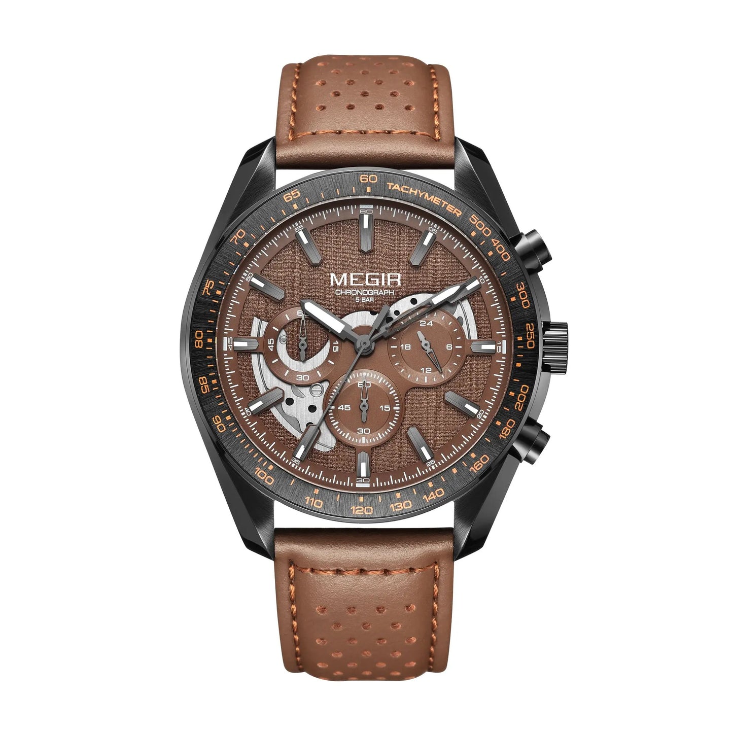 MEGIR Luxury Men's Business Casual Watches Leather Waterproof Quartz Chronograph Male Clock Wristwatch Relogio Masculino 8408 by MEGIR WATCH GROUP