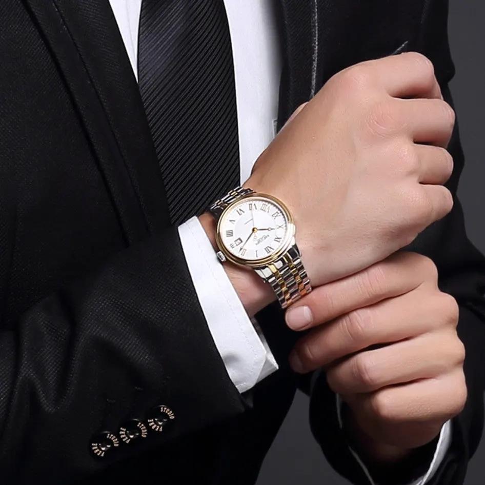 MEGIR Automatic Mechanical Watch Men Stainless Steel Watches Top Brand Luxury Business Wristwatch Male Clock Relogio Masculino 96001 by MEGIR WATCH GROUP