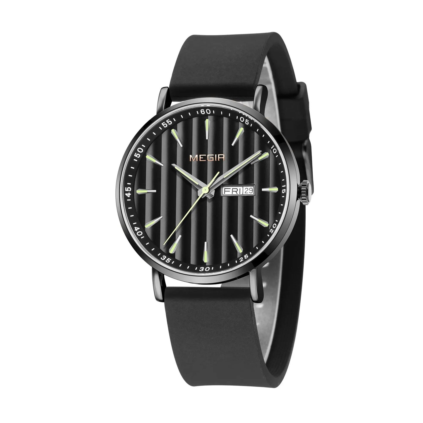 MEGIR Luxury Big Dial Mens Watch Fashion Quartz Casual Sport Wristwatch for Men Waterproof Week Date Display Clock Reloj Hombre 1081 by MEGIR WATCH GROUP
