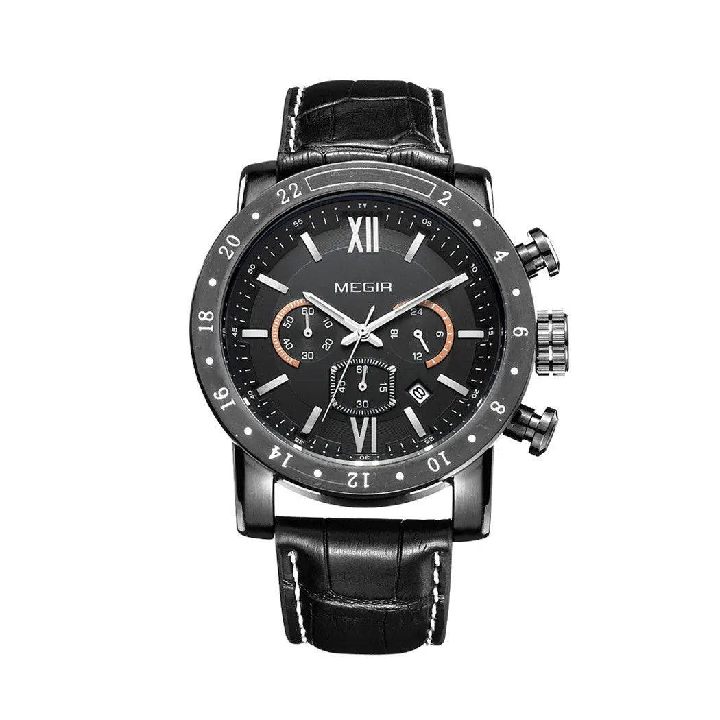MEGIR Luxury Men's Business Watches Chronograph Waterproof Stainless Steel Quartz Watch Calendar Male Clock Reloj Hombre 3008 by MEGIR WATCH GROUP