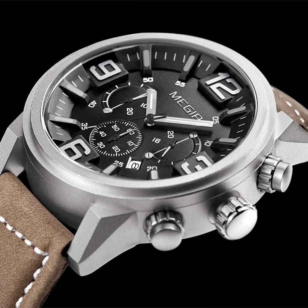 MEGIR Luxury Watches for Men Quartz Chronograph Waterproof Calendar Luminous Sport Military Wristwatch Clock Reloj Hombre 3010 by MEGIR WATCH GROUP