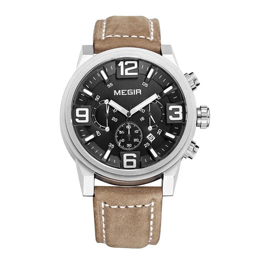 MEGIR Luxury Watches for Men Quartz Chronograph Waterproof Calendar Luminous Sport Military Wristwatch Clock Reloj Hombre 3010 by MEGIR WATCH GROUP