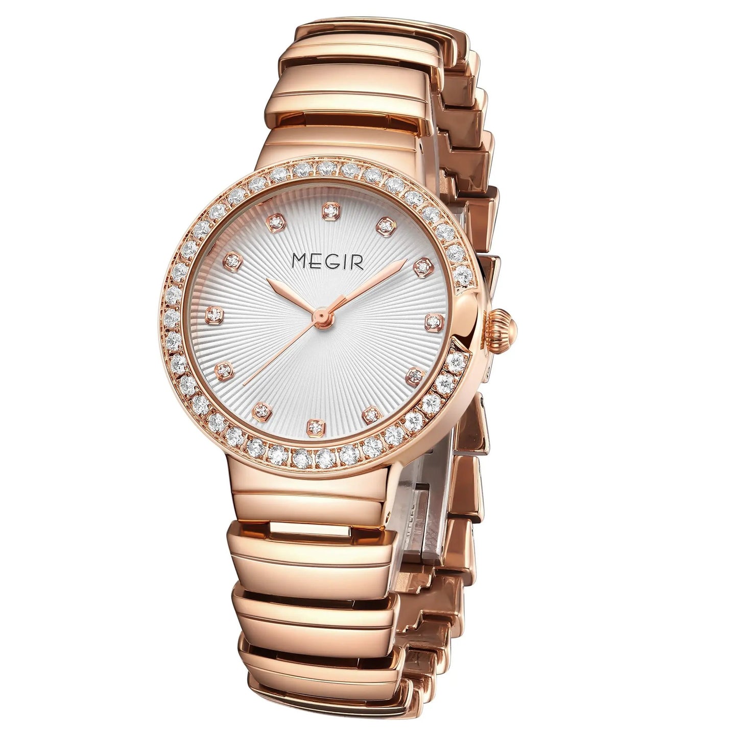 MEGIR Luxury Stainless Steel Strap Watches for Women Fashion Casual Quartz WristWatch Ladies Big Dial Dress Clock Reloj Hombre 7010 by MEGIR WATCH GROUP