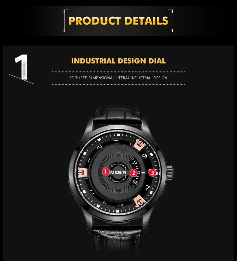 MEGIR Mens Watches Top Brand Luxury Leather Sport Military Watches Male Clock Waterproof Fashion Casual Quartz Wristwatch 1067 by MEGIR WATCH GROUP