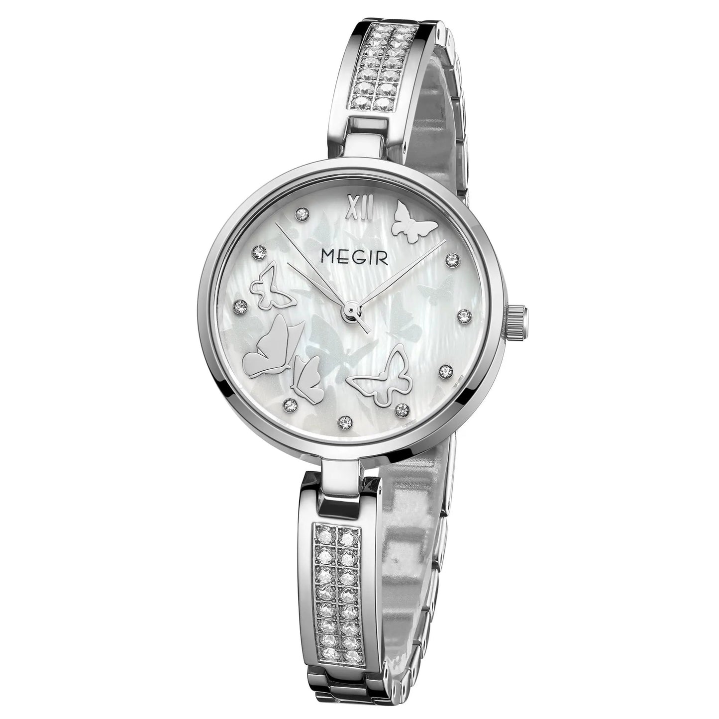 MEGIR Watch for Women Luxury Diamond Ladies Quartz Wristwatches Steel Women Bracelet Watches Female Dress Clock Relogio Feminino 7018 by MEGIR WATCH GROUP