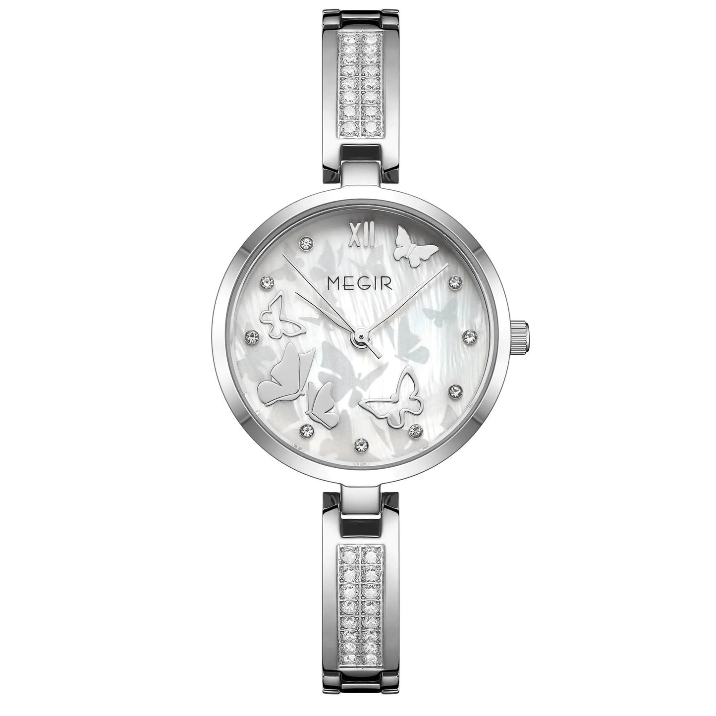 MEGIR Watch for Women Luxury Diamond Ladies Quartz Wristwatches Steel Women Bracelet Watches Female Dress Clock Relogio Feminino 7018 by MEGIR WATCH GROUP