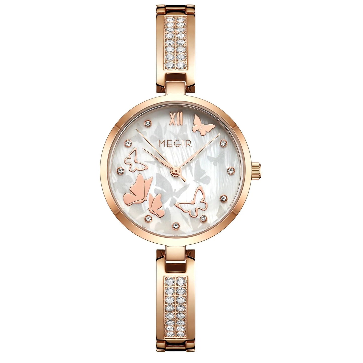 MEGIR Watch for Women Luxury Diamond Ladies Quartz Wristwatches Steel Women Bracelet Watches Female Dress Clock Relogio Feminino 7018 by MEGIR WATCH GROUP