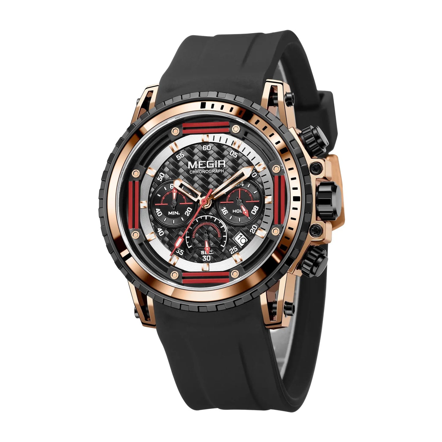 MEGIR Men's Sports Military Watches Fashion Luxury Quartz Wristwatch Silicone Strap Waterproof Chronograph Luminous Male Clock 2143 by MEGIR WATCH GROUP