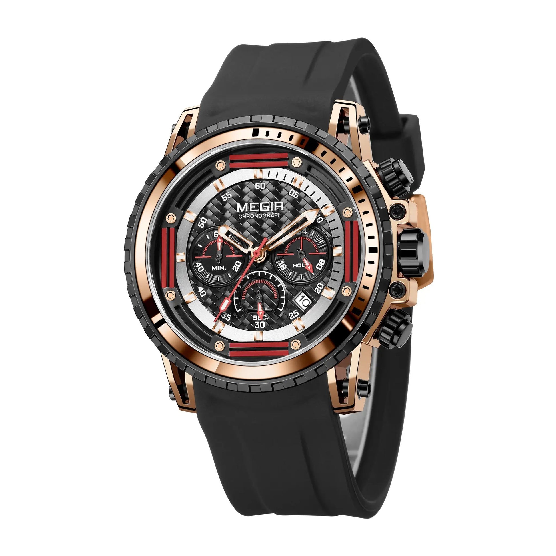 MEGIR Men's Sports Military Watches Fashion Luxury Quartz Wristwatch Silicone Strap Waterproof Chronograph Luminous Male Clock 2143 by MEGIR WATCH GROUP