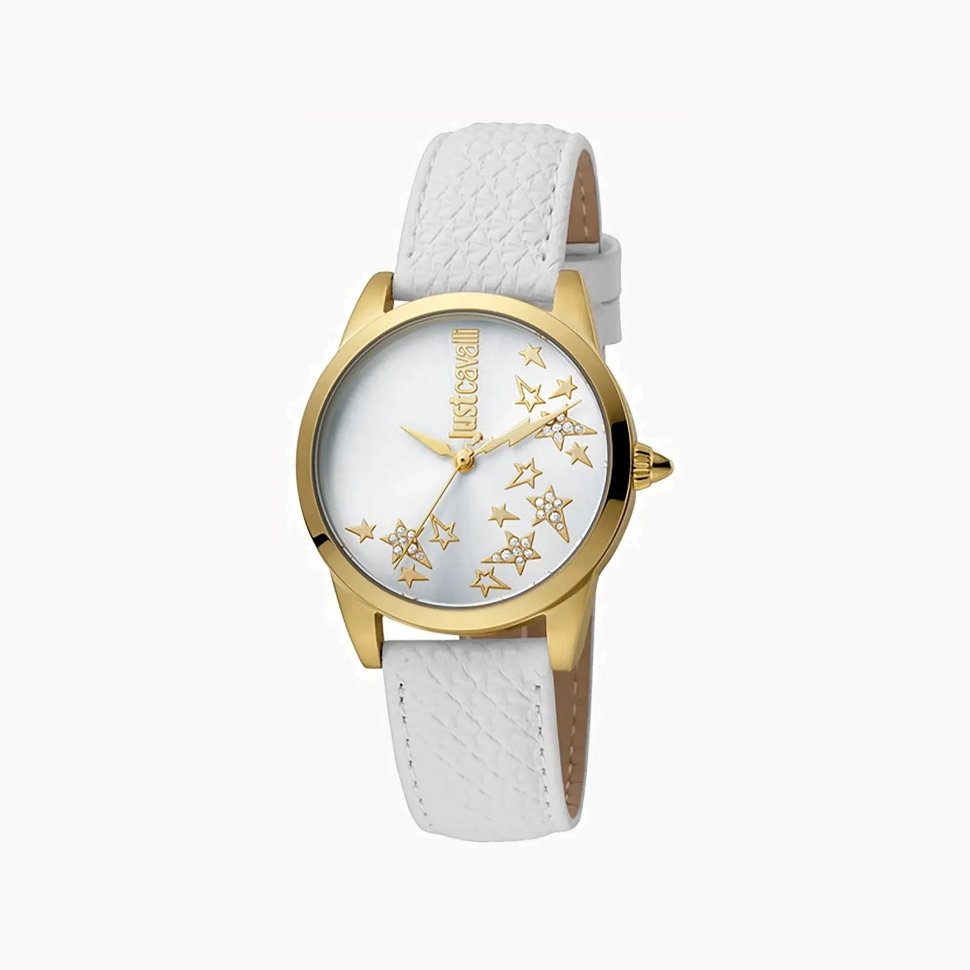 Just Cavalli Women's White Leather Watch, Silver Dial | Jc1l042l0025 by JUST CAVALLI