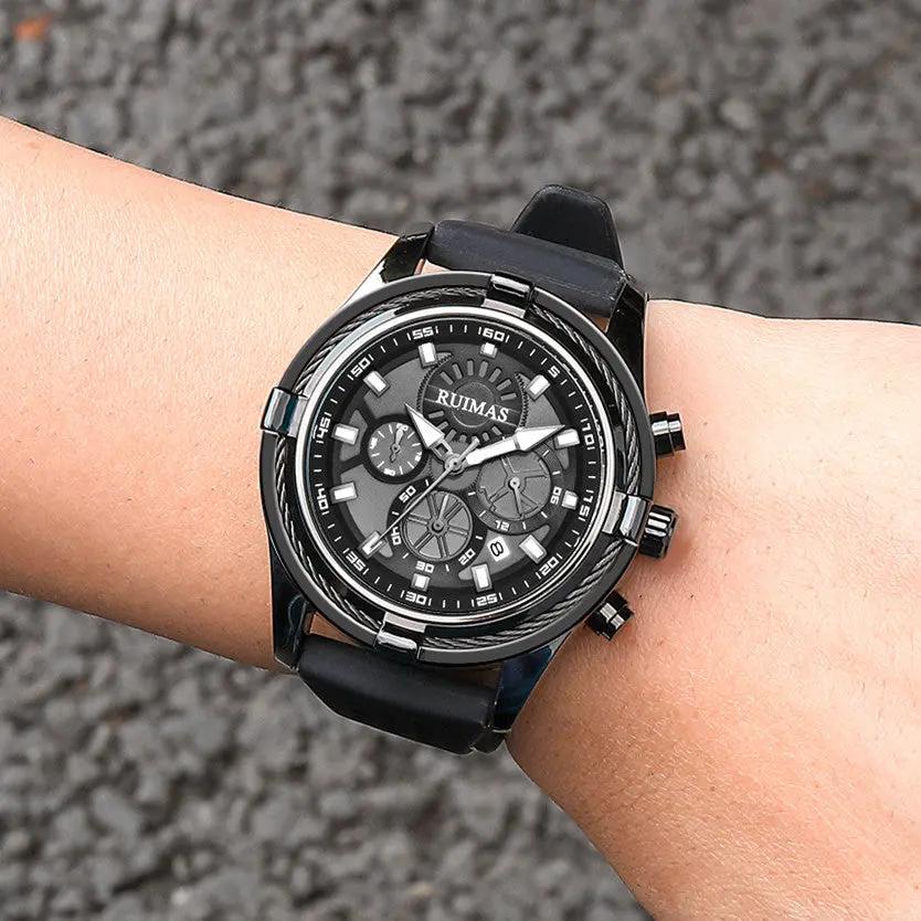RUIMAS Top Luxury Quartz Wristwatches Men Silicone Large Dial Military Sports Watches Waterproof Luminous Date Reloj Hombre 311 by MEGIR WATCH GROUP