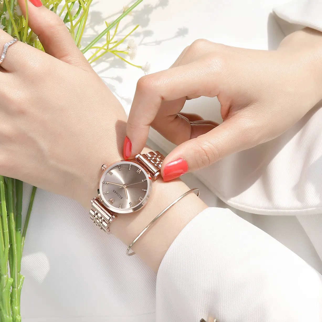 RUIMAS Women Watches Top Brand Luxury Quartz Watch Waterproof Fashion Ladies Wristwatch Stain Steel Dress Clock Reloj Mujer 536 by MEGIR WATCH GROUP