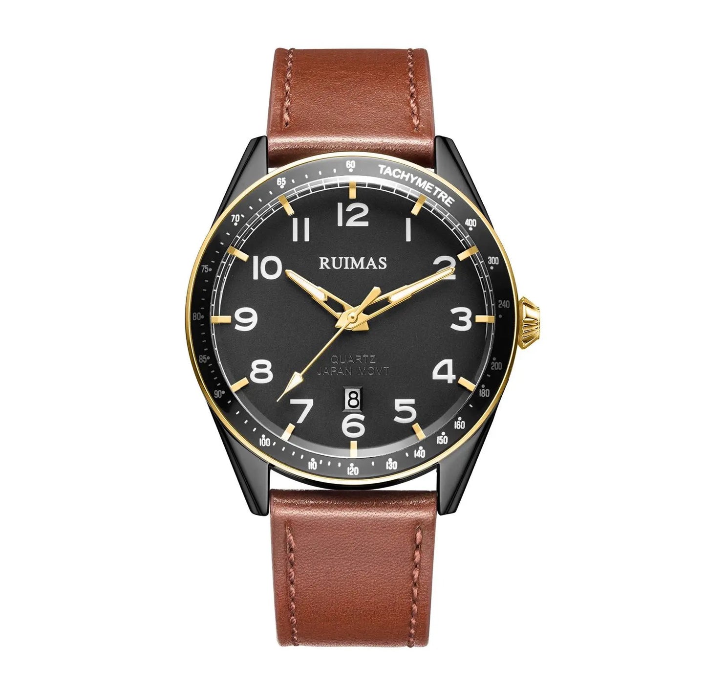 RUIMAS Men Quartz Watches Luxury Leather Sports Quartz Wristwatches Waterproof Luminous Casual Clock Auto Date Relogio Masculino 573 by MEGIR WATCH GROUP