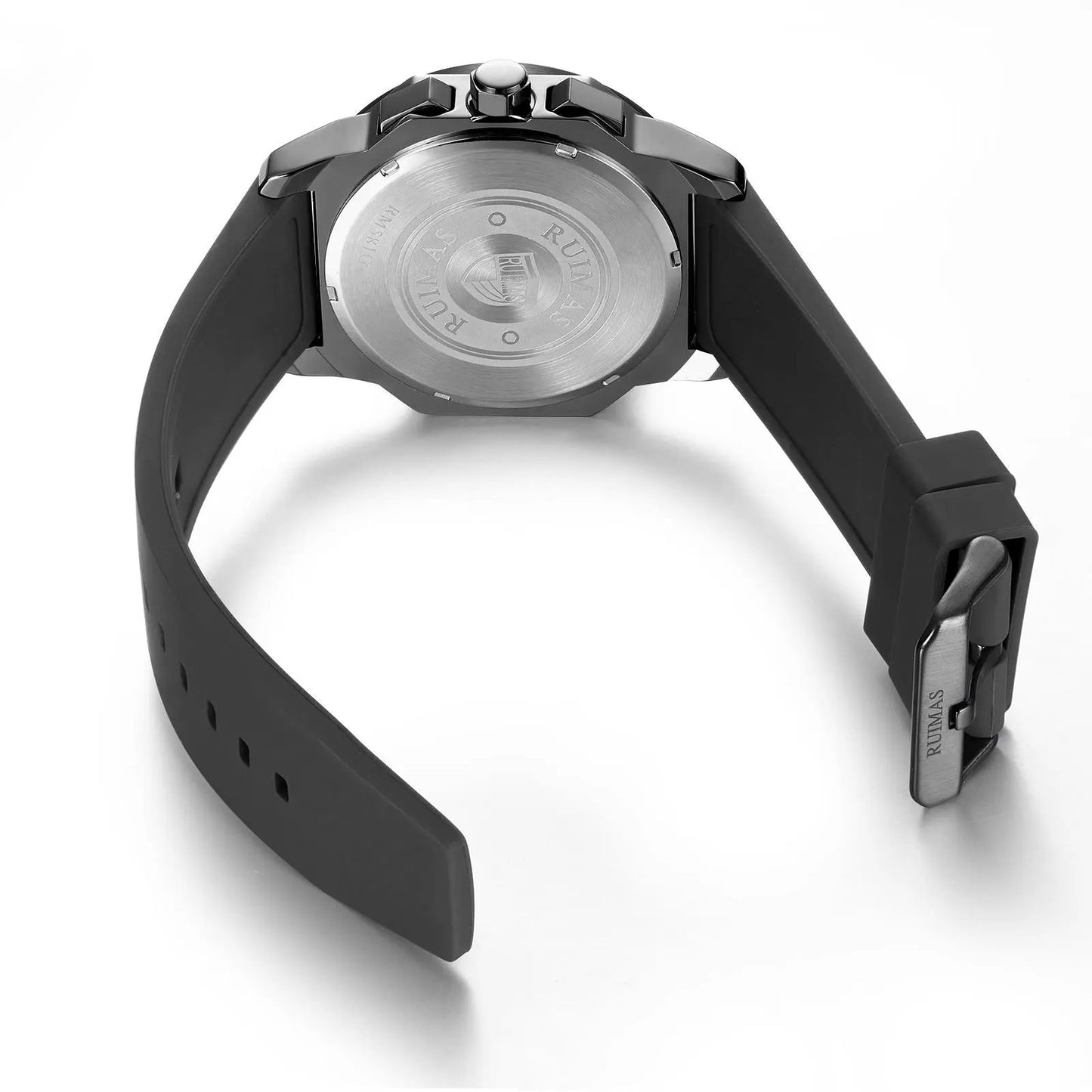 RUIMAS Sports Watches for Men Casual Luxury Quartz Wristwatch Calendar Luminous Silicone Chronograph Clock reloj hombre 581 by MEGIR WATCH GROUP