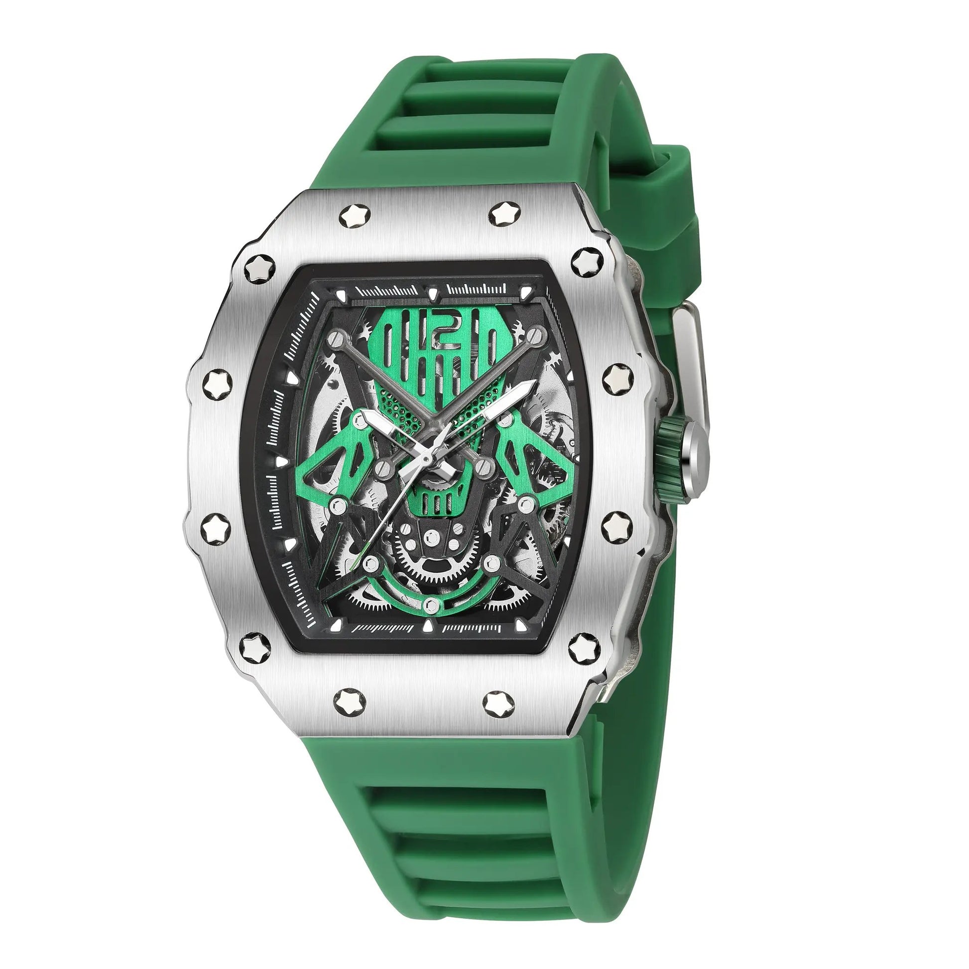 RUIMAS Luxury Watch Men Fashion Automatic Mechanical Watches Clock Silicone Strap Sport Casual Wristwatch Big Dial Reloj Hombre 341 by MEGIR WATCH GROUP