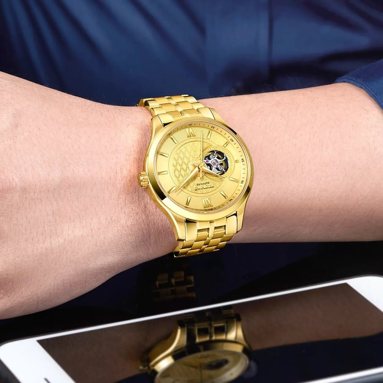 RUIMAS Business Men Watch Luxury Fashion Automatic Mechanical Watches for Men Waterproof Male Wristwatch Relogio Masculino 6754 by MEGIR WATCH GROUP