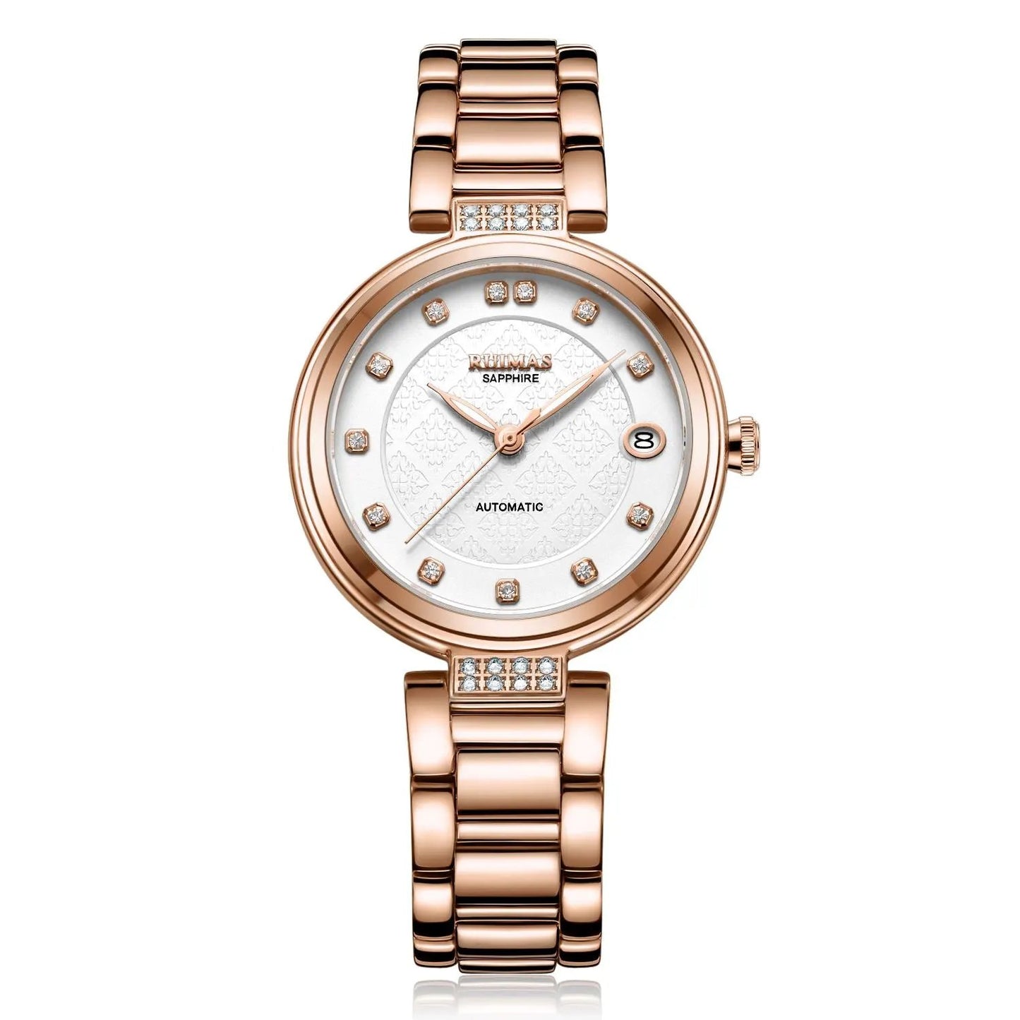 RUIMAS Women Automatic Mechanical Watch Steel Strap Ladies Business Wrist Watch Fashion Waterproof Date Clock Montre Femme 6756 by MEGIR WATCH GROUP