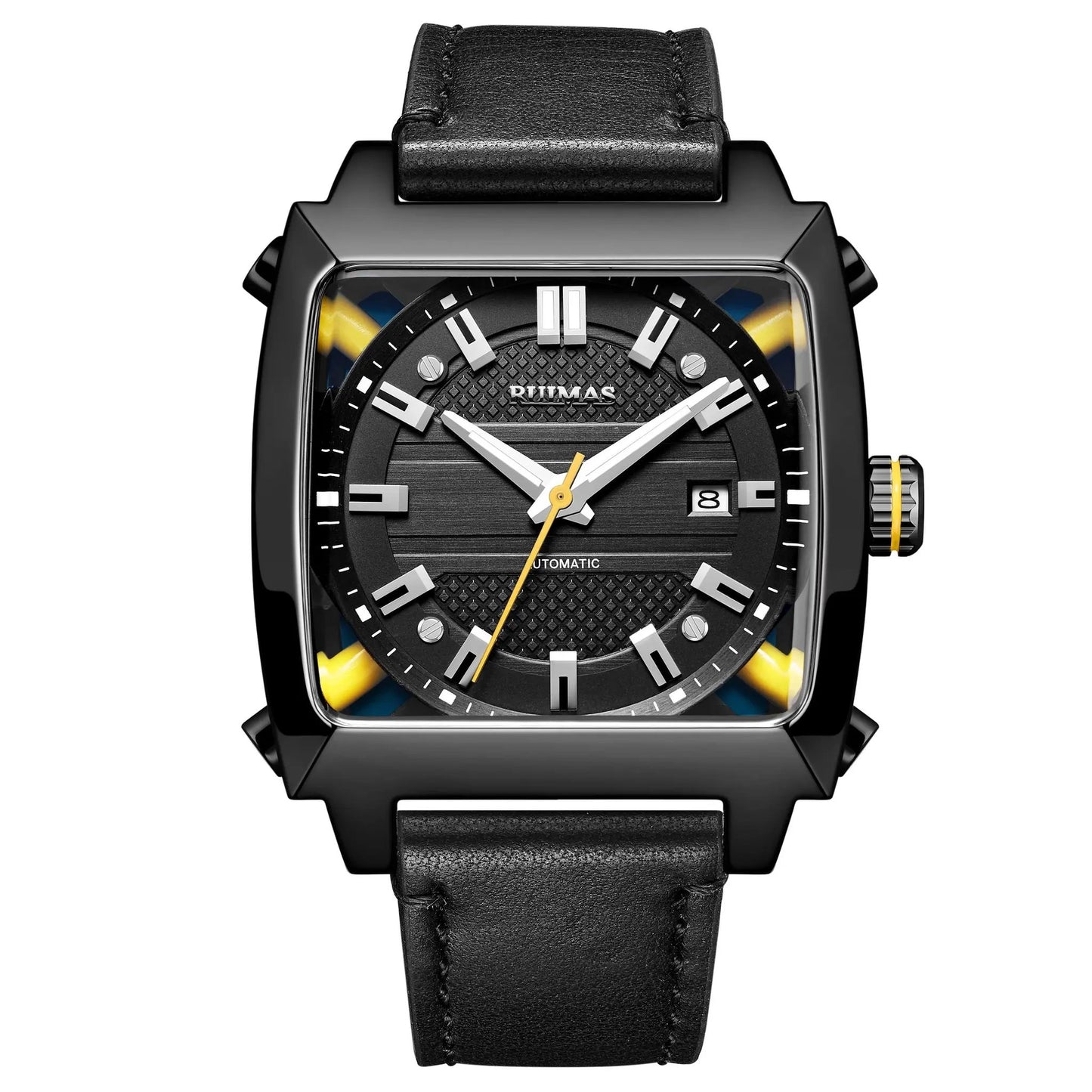 RUIMAS Men's Watches Luxury Automatic Mechanical Wrist Watches Calendar Sapphire Leather Chronograph for Man Reloj Hombre 6763 by MEGIR WATCH GROUP