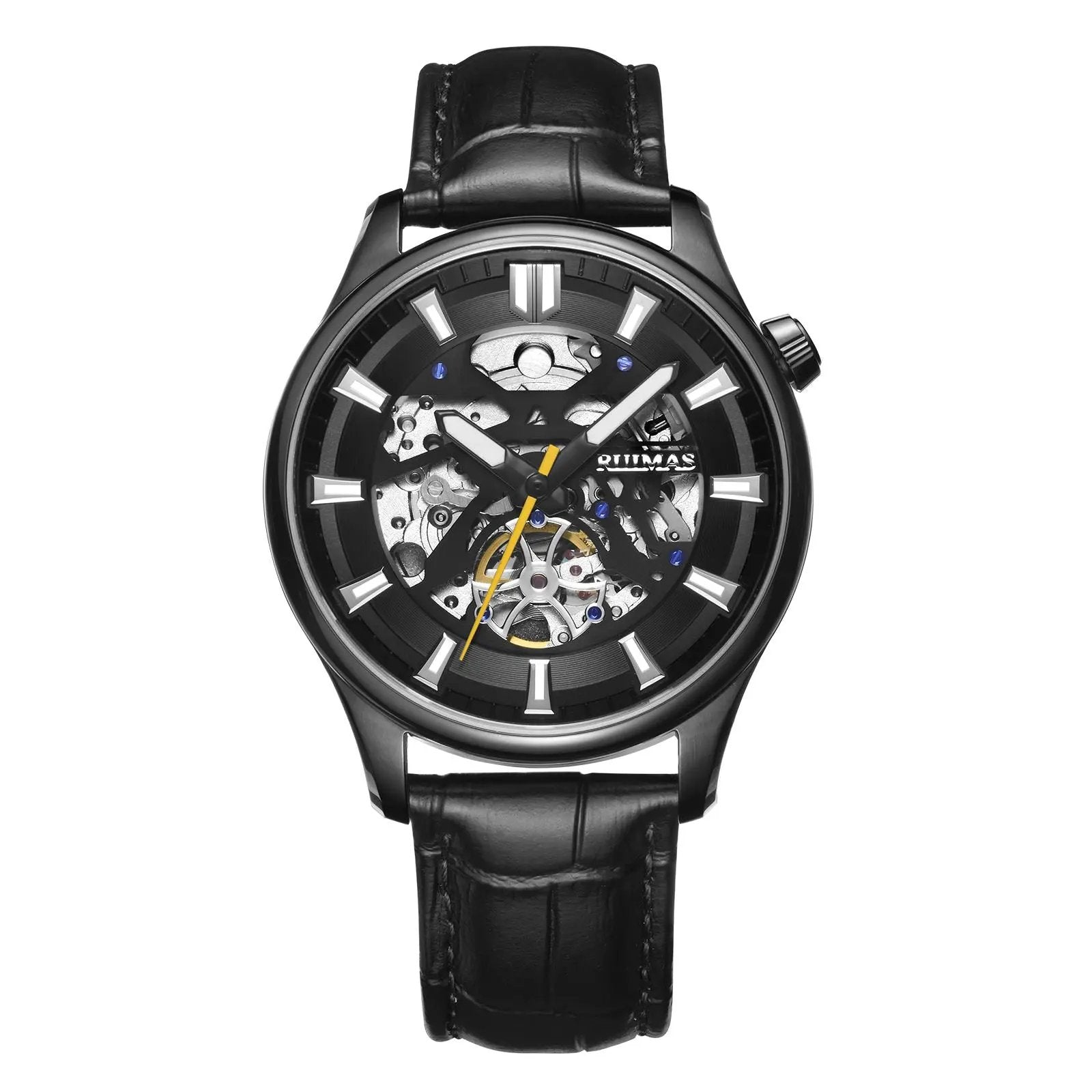 RUIMAS Men Mechanical Wristwatch Fashion Casual Leather Band Watch Luxury Sport Wrist Watch Chronograph Luminous Man Clock 6770 by MEGIR WATCH GROUP