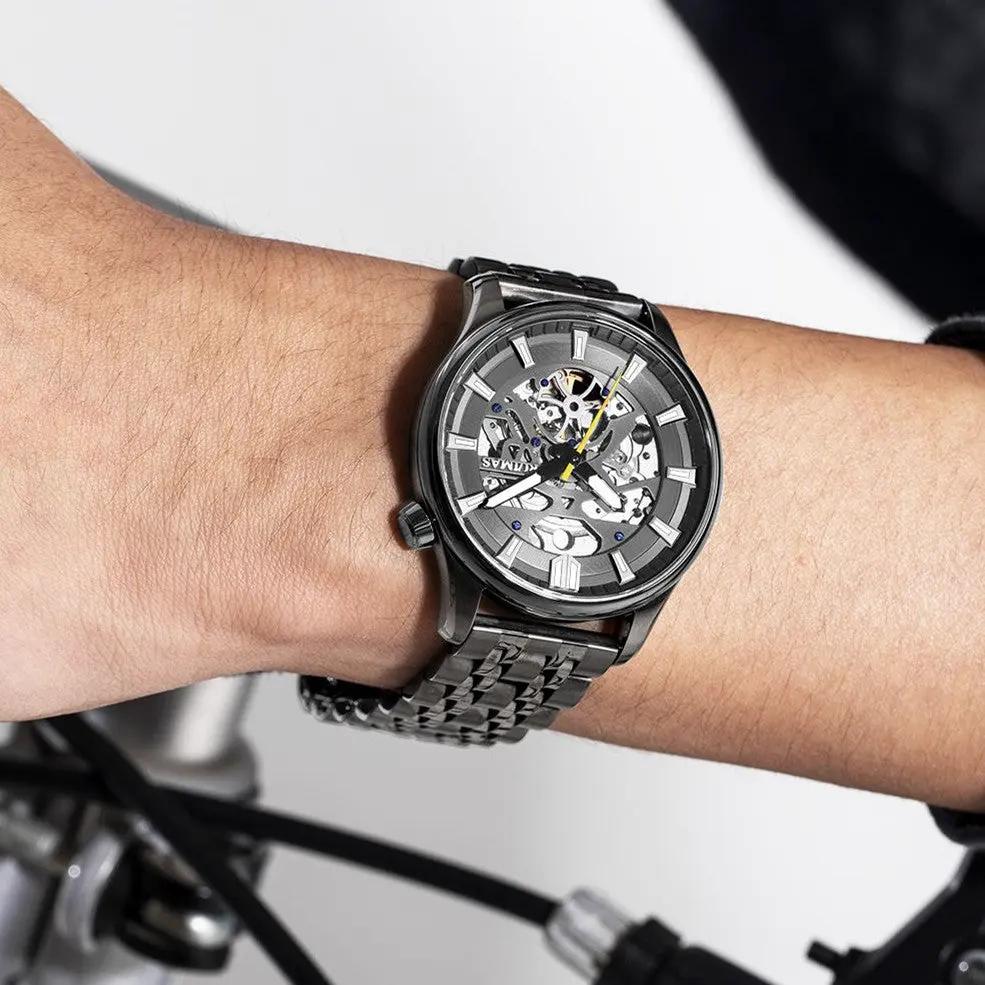 RUIMAS Men's Watch Stainless Steel Automatic Mechanical Wristwatches Luxury Business Man Watches 5ATM Luminous Male Clock 6770 by MEGIR WATCH GROUP