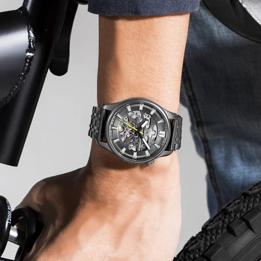 RUIMAS Men's Watch Stainless Steel Automatic Mechanical Wristwatches Luxury Business Man Watches 5ATM Luminous Male Clock 6770 by MEGIR WATCH GROUP