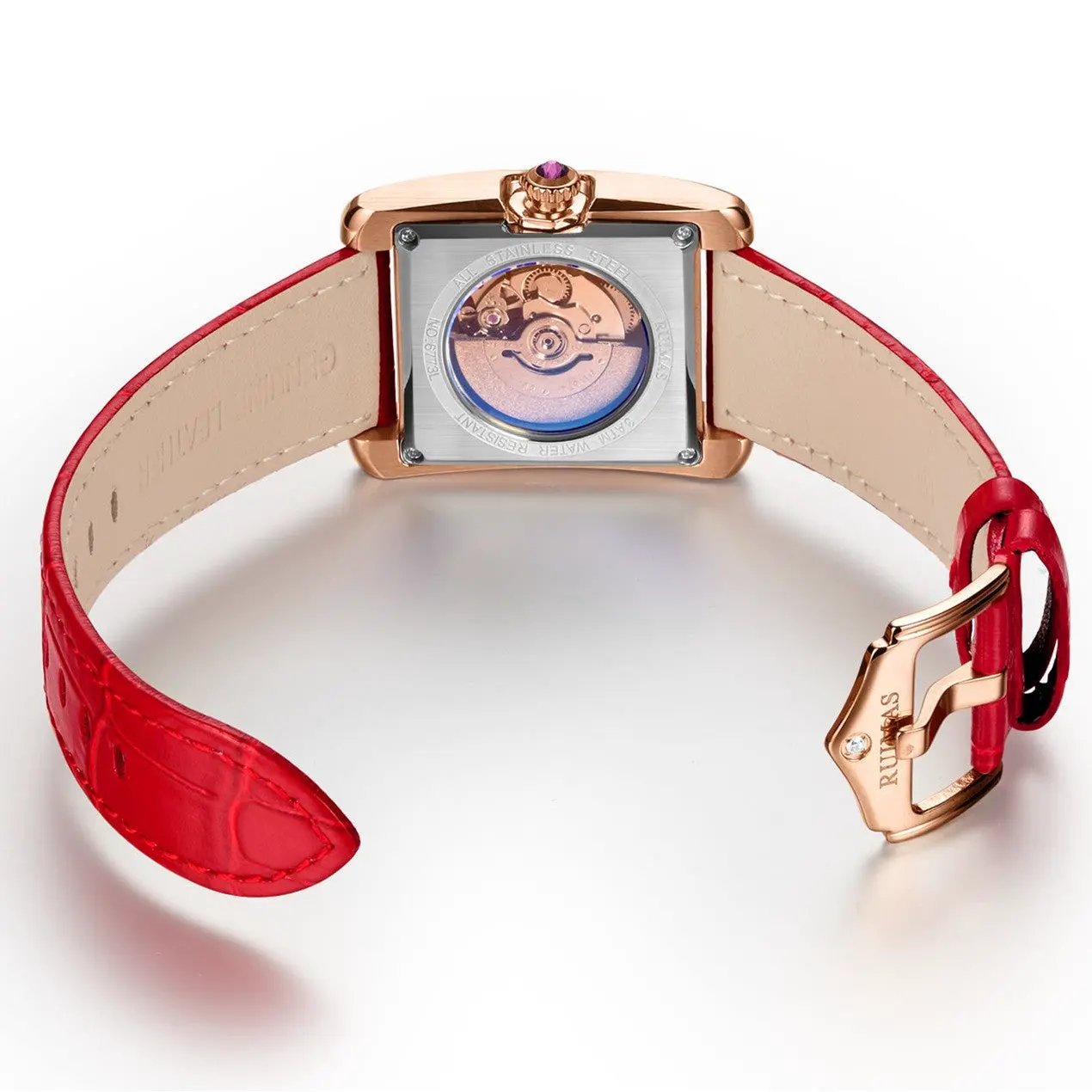RUIMAS Fashion Automatic Mechanical Watch for Women Luxury Leather Ladies Wristwatch Waterproof Female Clock Reloj Mujer 6773 by MEGIR WATCH GROUP