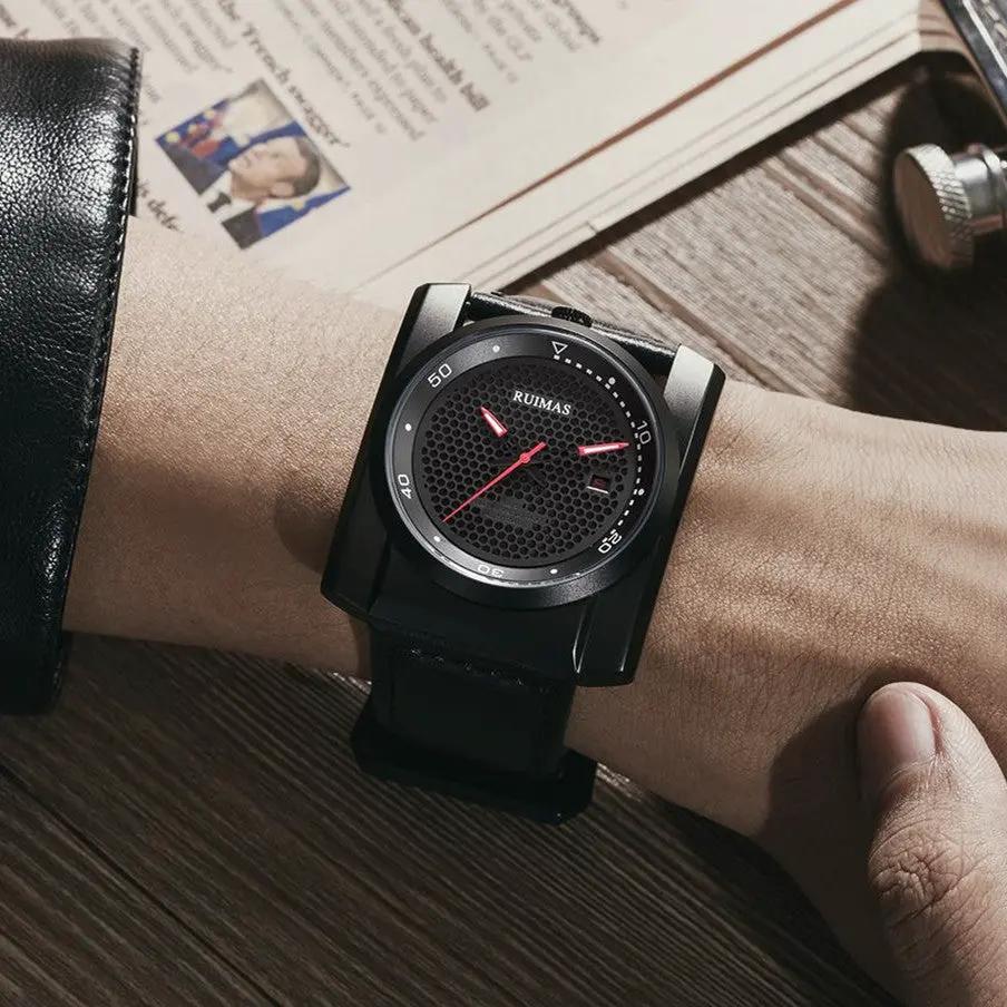 RUIMAS Luxury Men Watches Automatic Mechanical Wrist Watch for Mens Fashion Leather Business Casual Clock Montre Homme 6775 by MEGIR WATCH GROUP