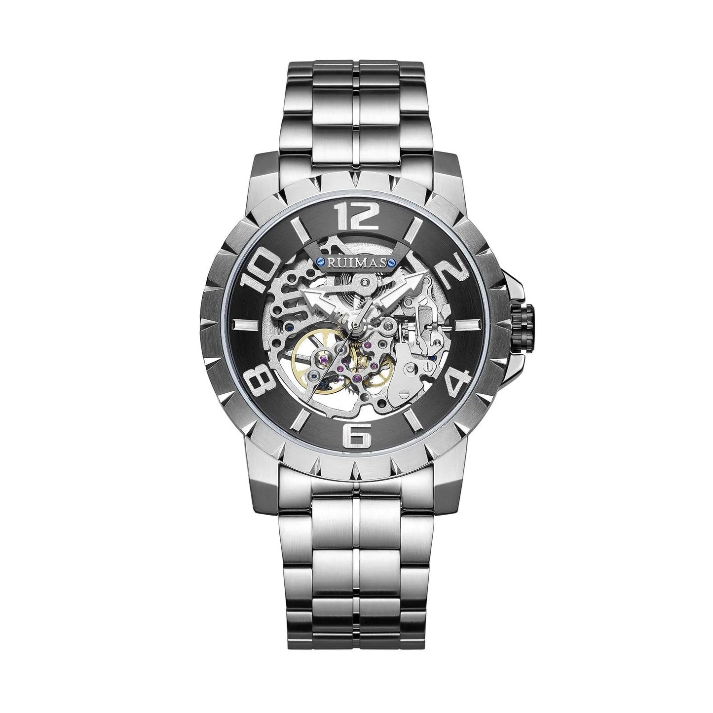 RUIMAS Men Mechanical Watch Luxury Automatic Stainless Steel Bracelet Wristwatches 5ATM Waterproof Clock Relogio Masculino 6784 by MEGIR WATCH GROUP