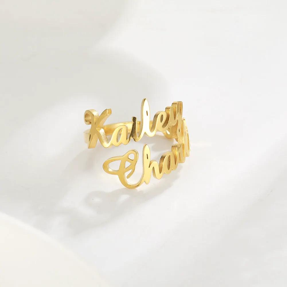 Adjustable Custom Name Stainless Steel Custom Ring by Beautiful Legend Store