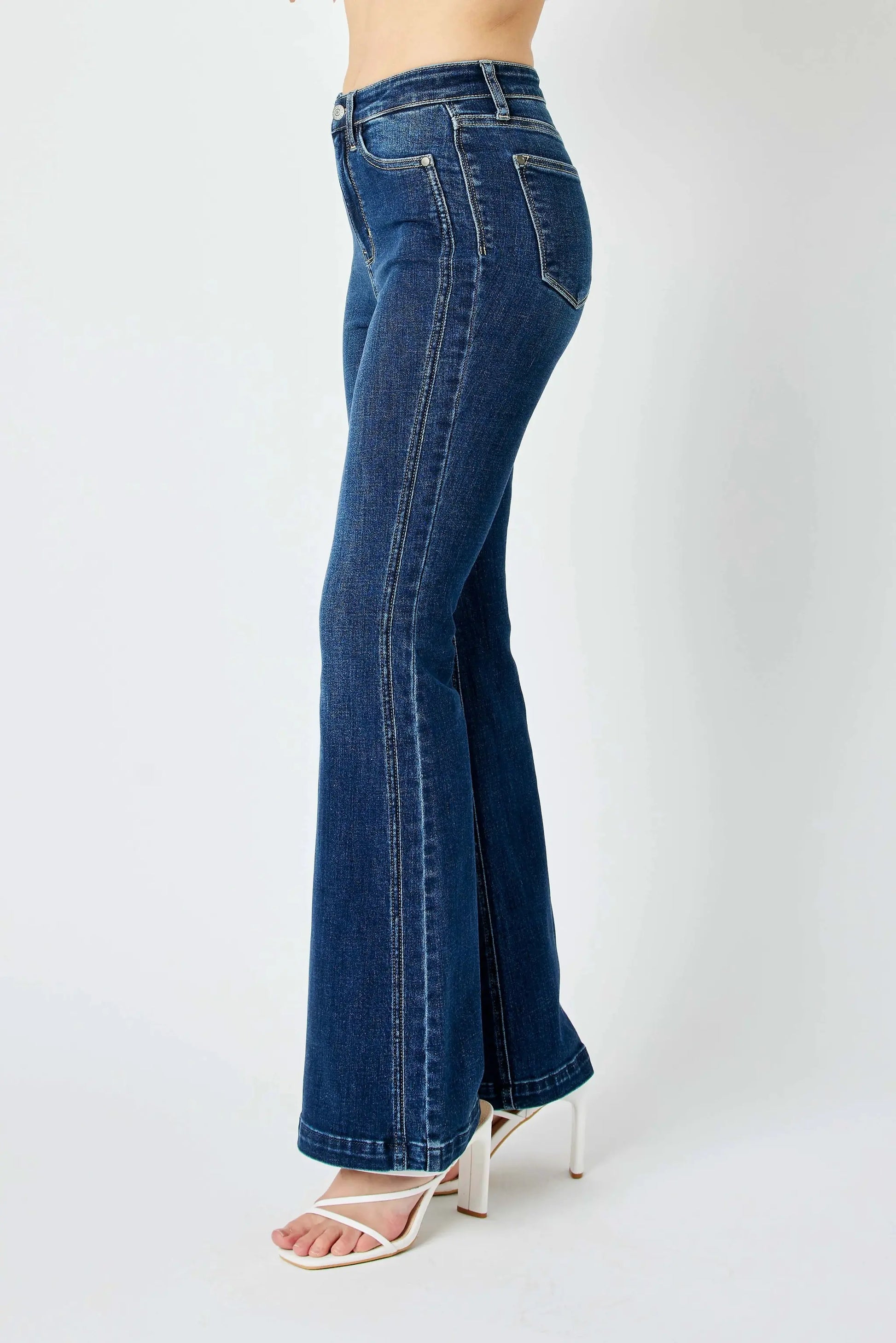 Judy Blue Full Size Hw Angled Side Seam Detail Flare Jeans Plus Size by Judy Blue