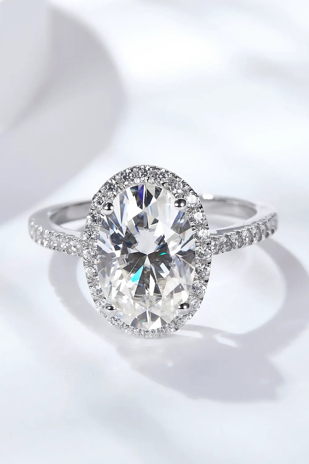 4.5 Carat Moissanite Halo Ring by Partner Label